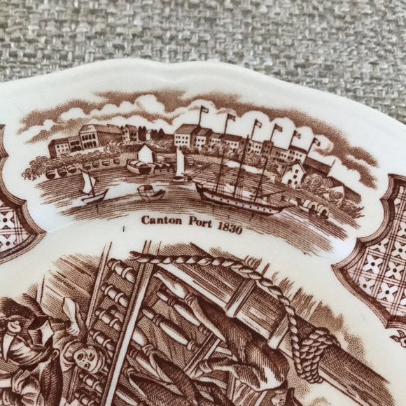 Vintage 1960s Alfred Meakin Fair Winds 7” Plate, Copper Engravings - Picture 4 of 5